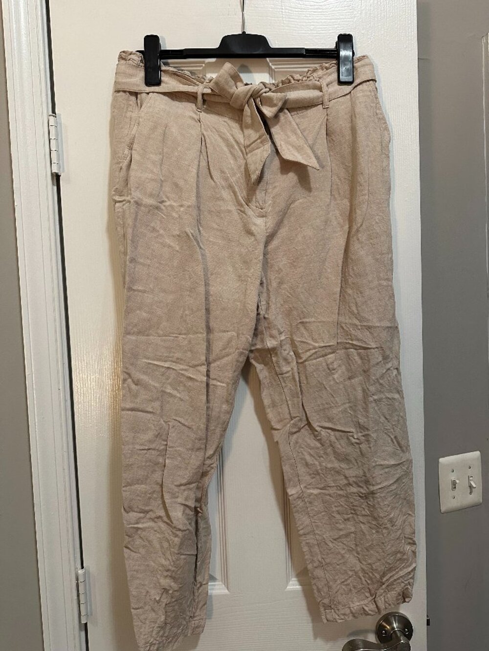 Loft Linen Blend Paperbag Waist Pants (Tall Length)